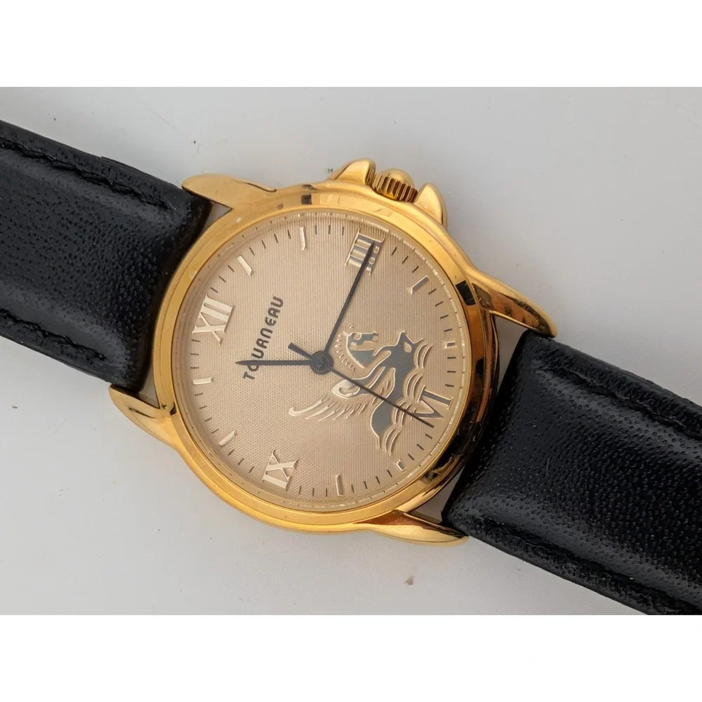 Limited Edition Tourneau Pegasus Watch Women 31mm Gold Tone Case- New Battery